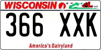 WI license plate 366XXK