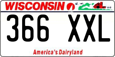 WI license plate 366XXL