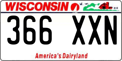 WI license plate 366XXN