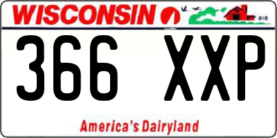 WI license plate 366XXP
