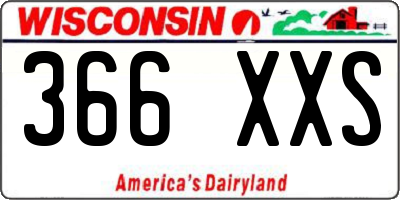 WI license plate 366XXS