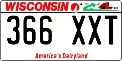 WI license plate 366XXT