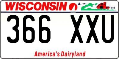 WI license plate 366XXU