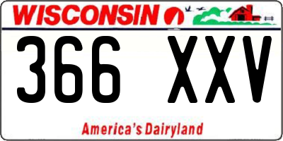 WI license plate 366XXV