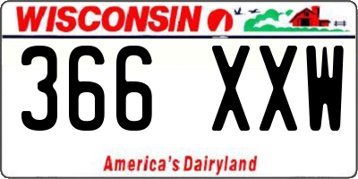 WI license plate 366XXW
