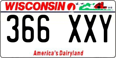 WI license plate 366XXY
