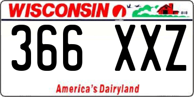WI license plate 366XXZ