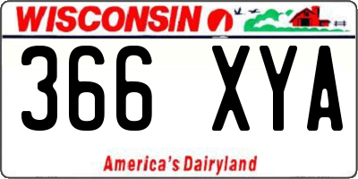 WI license plate 366XYA
