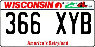 WI license plate 366XYB
