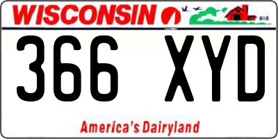 WI license plate 366XYD