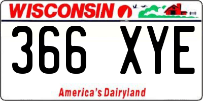WI license plate 366XYE