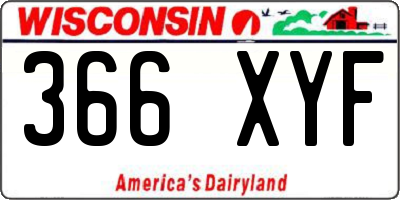 WI license plate 366XYF