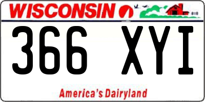 WI license plate 366XYI