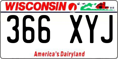 WI license plate 366XYJ