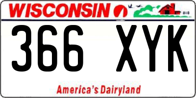 WI license plate 366XYK
