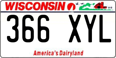 WI license plate 366XYL