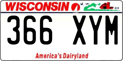 WI license plate 366XYM