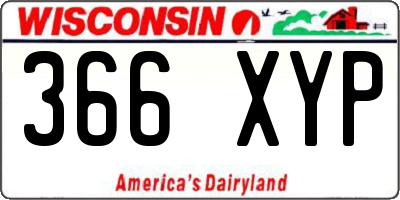 WI license plate 366XYP