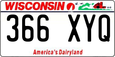 WI license plate 366XYQ