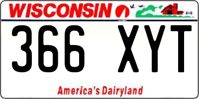 WI license plate 366XYT