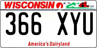 WI license plate 366XYU