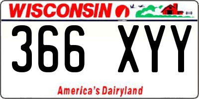 WI license plate 366XYY