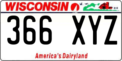 WI license plate 366XYZ
