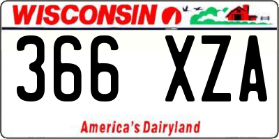 WI license plate 366XZA