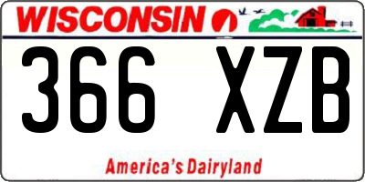 WI license plate 366XZB