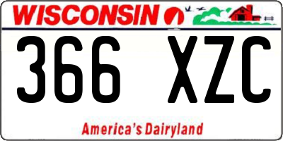 WI license plate 366XZC