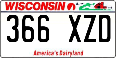 WI license plate 366XZD