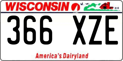 WI license plate 366XZE
