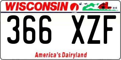 WI license plate 366XZF