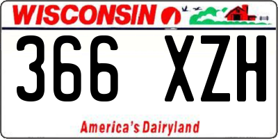 WI license plate 366XZH