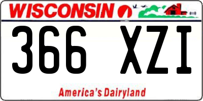 WI license plate 366XZI