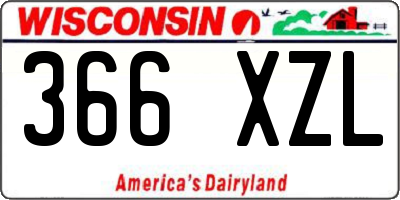WI license plate 366XZL