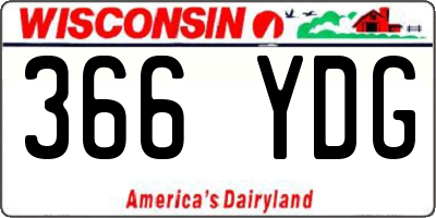 WI license plate 366YDG
