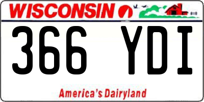 WI license plate 366YDI
