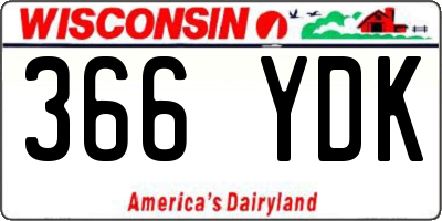 WI license plate 366YDK