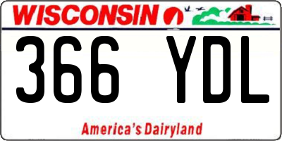 WI license plate 366YDL