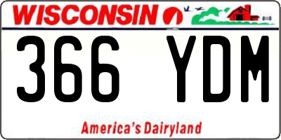 WI license plate 366YDM