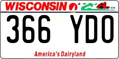 WI license plate 366YDO