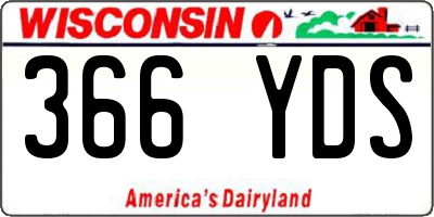 WI license plate 366YDS