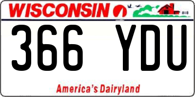 WI license plate 366YDU