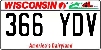 WI license plate 366YDV