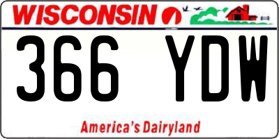WI license plate 366YDW