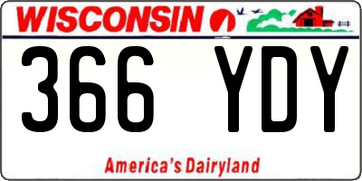 WI license plate 366YDY