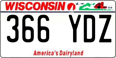 WI license plate 366YDZ