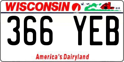 WI license plate 366YEB