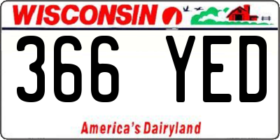 WI license plate 366YED